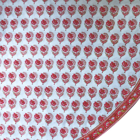 Hand block printed tablecloth Round at Pigott's Store