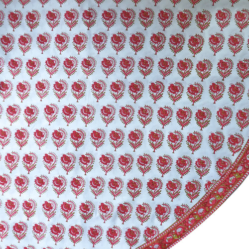 Hand block printed tablecloth Round at Pigott's Store