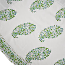 Load image into Gallery viewer, Hand block printed tablecloth round at Pigott&#39;s Store