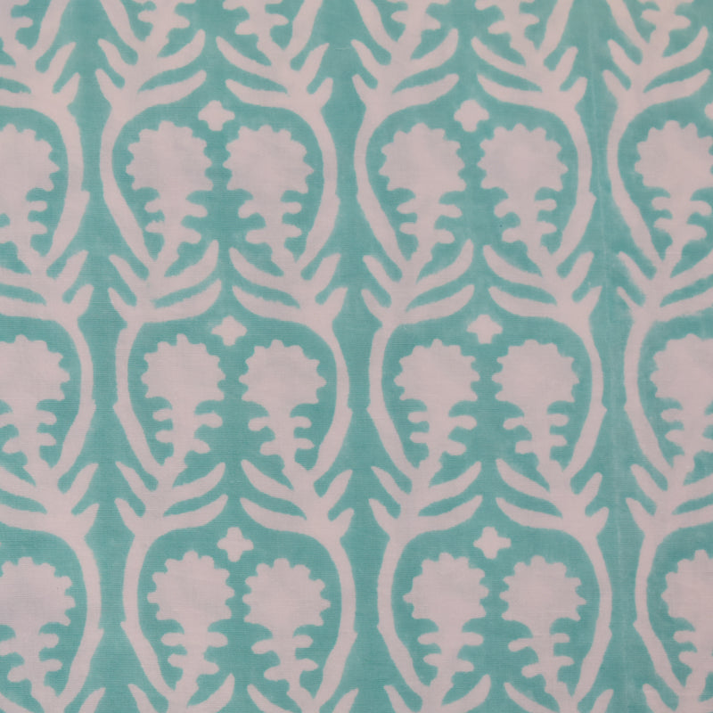 Sally Aqua Fine Indian Cotton Fabric at Pigott's Store