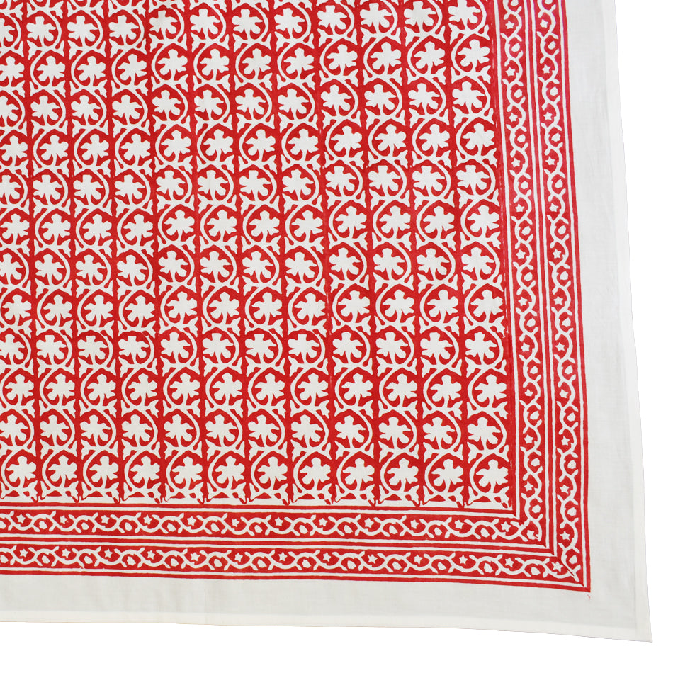Hand block printed tablecloth Rect at Pigott's Store