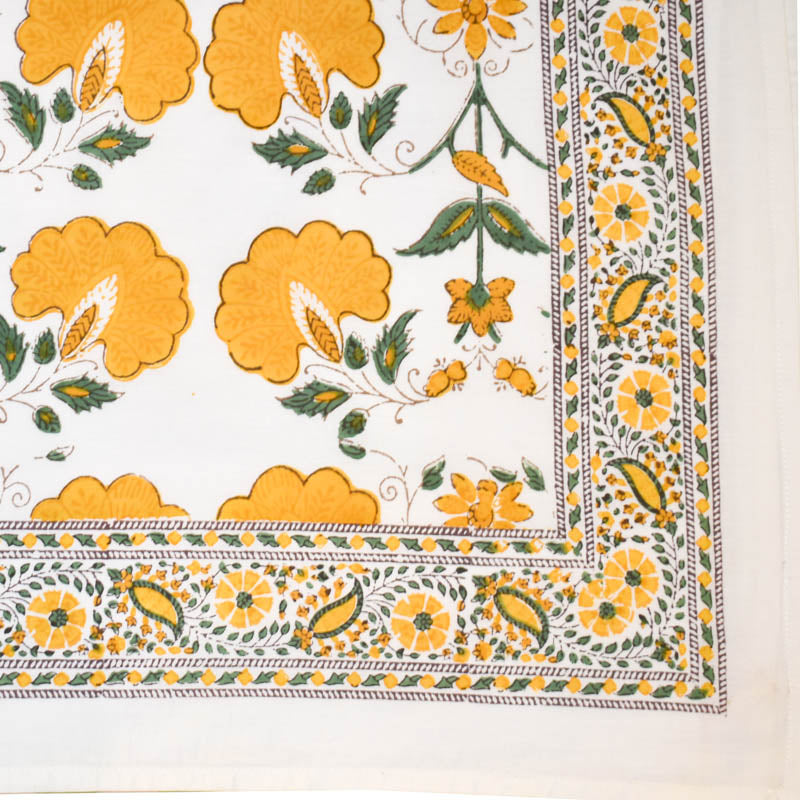 Hand block printed tablecloth Rect at Pigott's Store