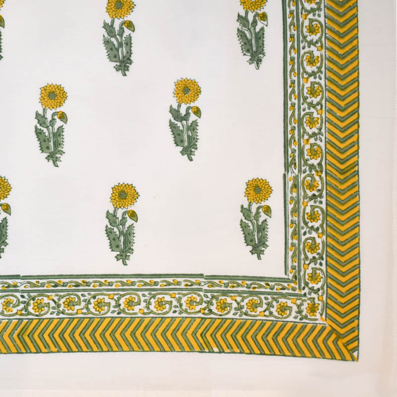 Hand block printed tablecloth Rect at Pigott's Store
