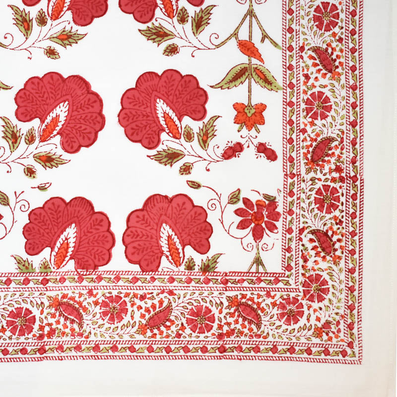Hand block printed tablecloth Rect at Pigott's Store