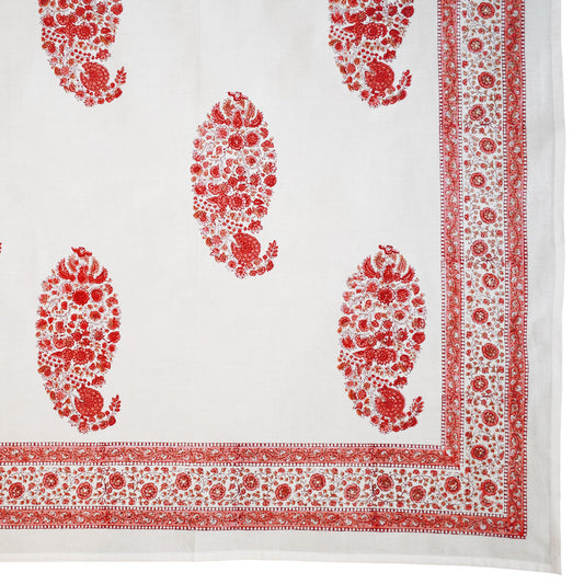 Hand block printed tablecloth Rect at Pigott's Store
