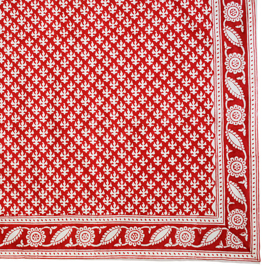 Hand block printed tablecloth Rect at Pigott's Store