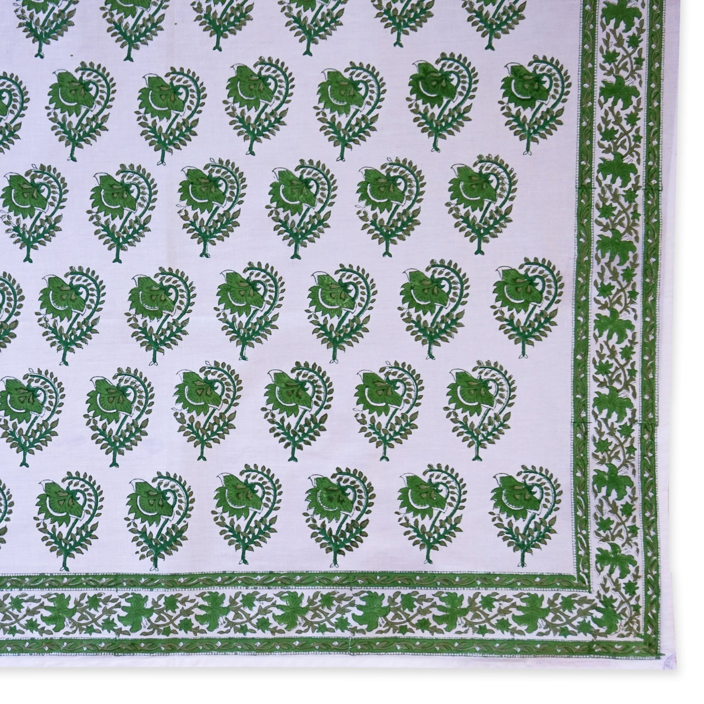 Hand block printed tablecloth Rect at Pigott's Store