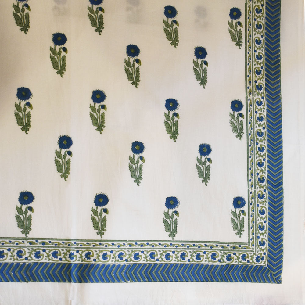 Hand block printed tablecloth Rect at Pigott's Store