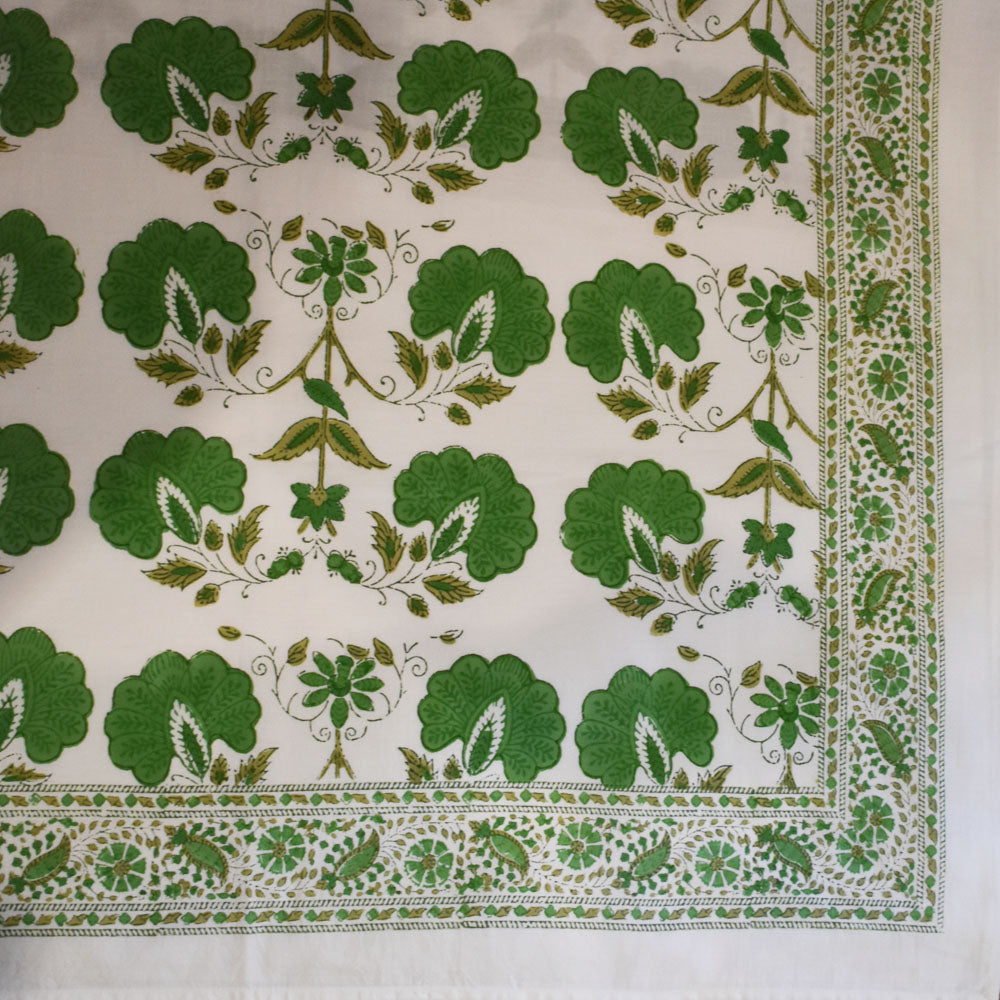 Hand block printed tablecloth Rect at Pigott's Store