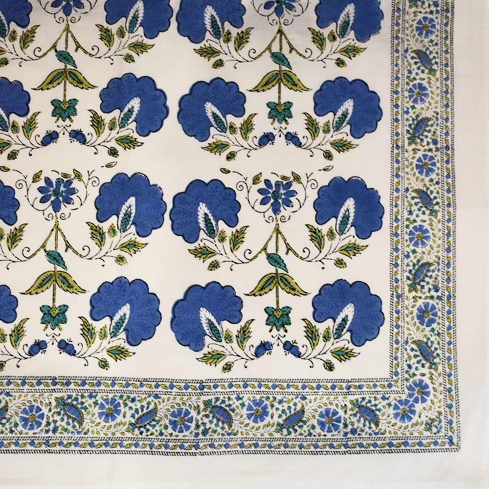 Hand block printed tablecloth Rect at Pigott's Store