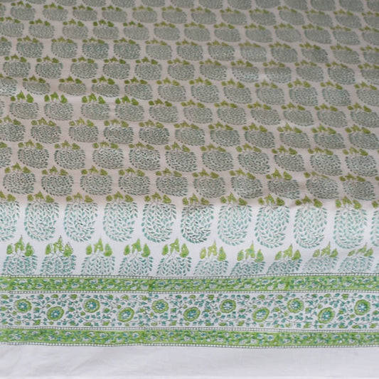 Fine Indian Hand Block Printed Cotton Table Cloth at Pigott's Store