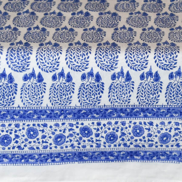 Fine Indian Hand Block Printed Cotton Table Cloth at Pigott's Store