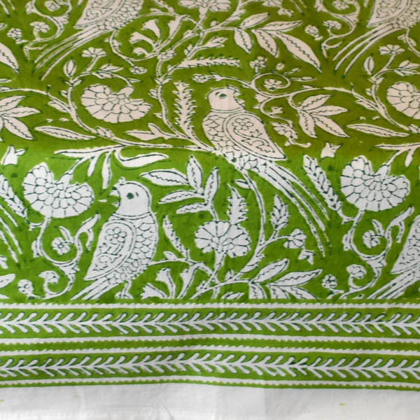 Fine Indian Hand Block Printed Cotton Table Cloth at Pigott's Store