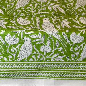 Fine Indian Hand Block Printed Cotton Table Cloth at Pigott's Store