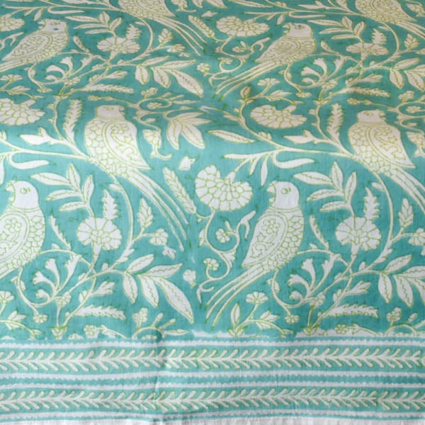 Fine Indian Hand Block Printed Cotton Table Cloth at Pigott's Store