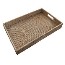Load image into Gallery viewer, White Wash Rect Tray with handles at Pigott&#39;s Store
