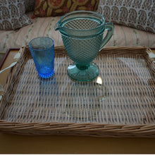 Load image into Gallery viewer, Wicker Tray With Coloured Handle at Pigott&#39;s Store