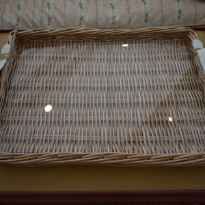 Wicker Tray With Coloured Handle at Pigott's Store
