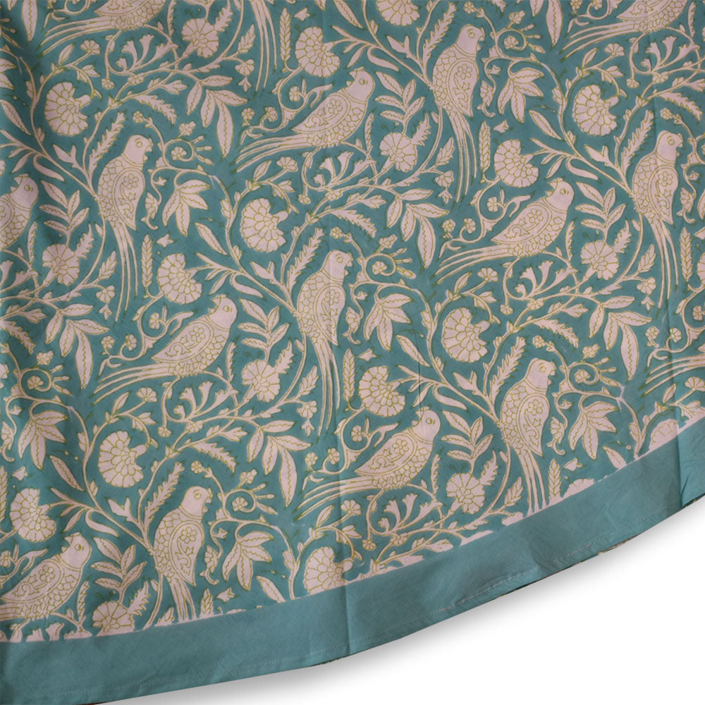 Hand block printed tablecloth Round at Pigott's Store